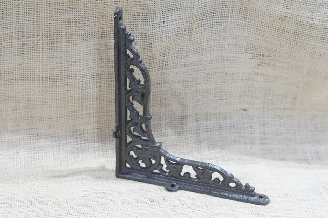 2 Cast Iron Brackets, Shelf Braces, Shelving, Mantle Supports, Rustic Cast Iron,
