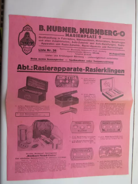 Nürnberg, Rasierklingen Werbung Reklame