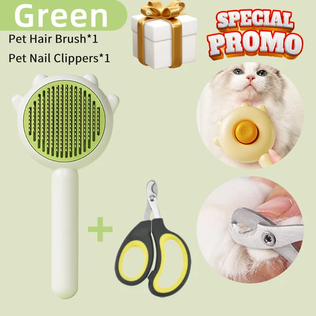 Pet Hair Removal for Cats Dogs Hair Comb Cat Brush Self Cleaning Slicker Brush