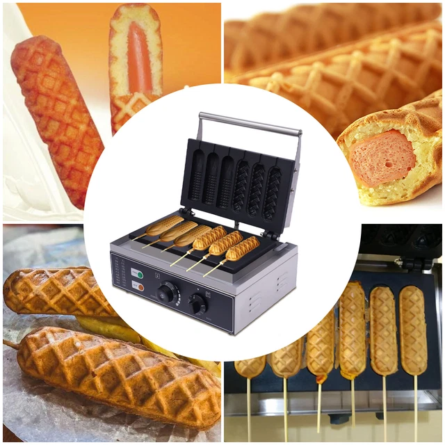 EDELSTAHL WAFFELEISEN WAFFELN Am Stiel Waffelsticks Hotdog Corn Dogs 50 ...