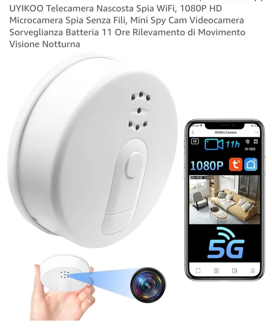 Telecamera Nascosta WiFi Sveglia 1080P - Visione Notturna, Rilevamento Movimento, Doppia Banda, App Tuya - Foto 4
