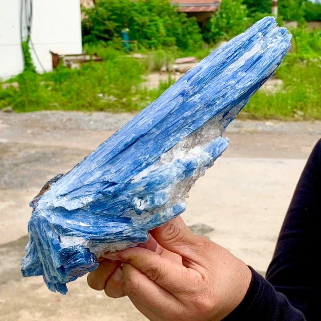 4.27LB Rare!! Natural beautiful Blue KYANITE with Quartz Crystal Specimen Rough