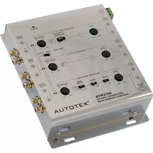 Autotek Atk2/3x 2 Way 3 Wege Aktiv Crossover Mit Fernbedienung Bass Kontrolle