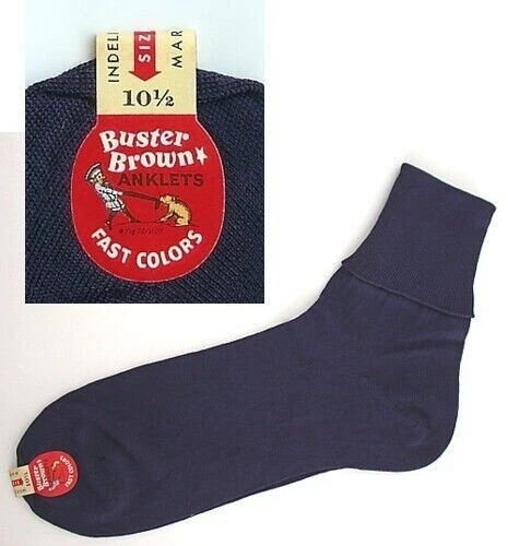 Buster Brown Socks Vintage Original Lot Set of 4 Old Deadstock 1950's Kids NOS