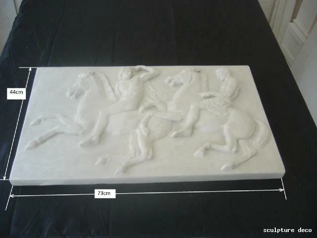 Bas-relief Gravure Chasse égyptienne - Dimensions 77x38 Cm, En Plâtre Renforcé (staff), Blanc