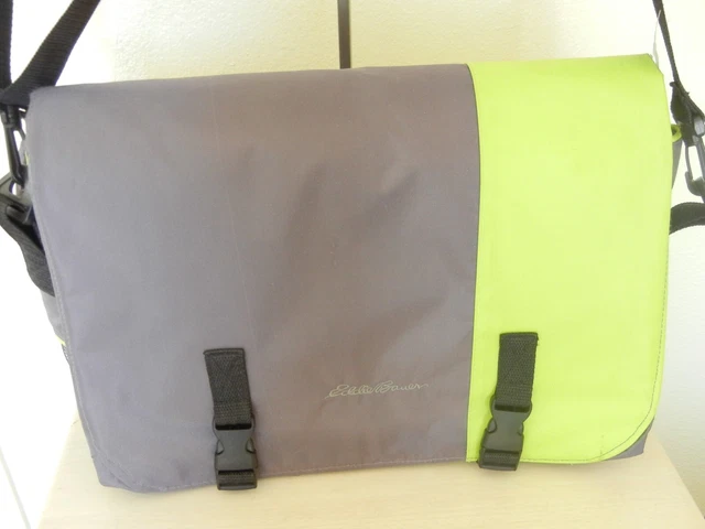 Eddie Bauer Diaper Changing Bag Tote Gray Green Converts to Changing Station