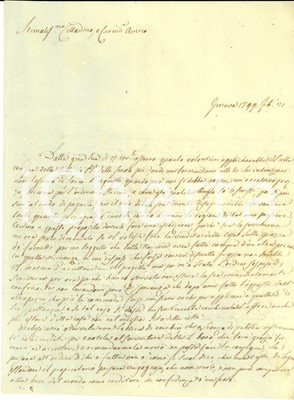 1799 GENOVA Alessandro SOLARI acquista villa Padri delle Scuole Pie *Autografo 