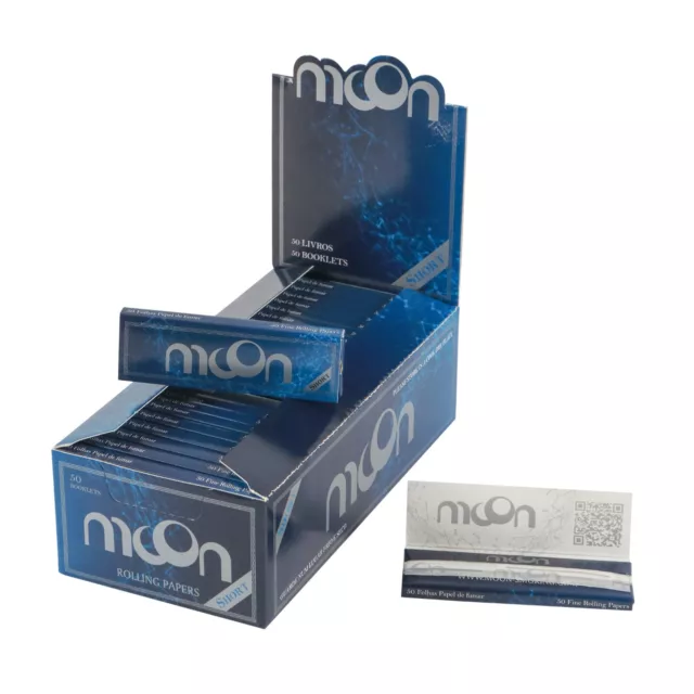 1 Box 50 Booklets Moon Premier Blue Rice Paper Cigarette Rolling Papers 70*36mm