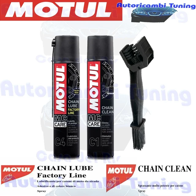 Kit Manutenzione Catena Motul - Sgrassatore C4 + Lubrificante C1 + Spazzola Per Moto - Foto 4