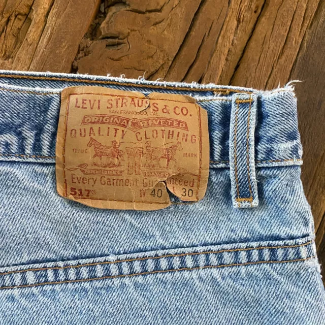 VINTAGE LEVI'S 517 Jeans Men's 38 x 27 Blue Denim Straight Fit Made In ...