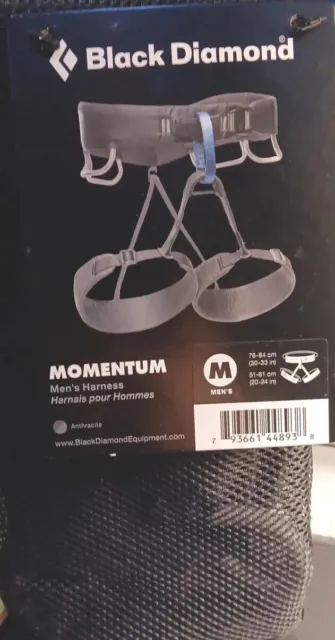 Black Diamond Momentum Men's Climbing Harness: Size Med.  Color-Black