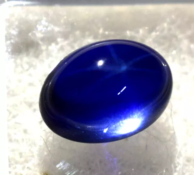 Natural Loose Gemstone Blue Star Sapphire 12.90 Ct 6 Rays Cabochon Ring Size