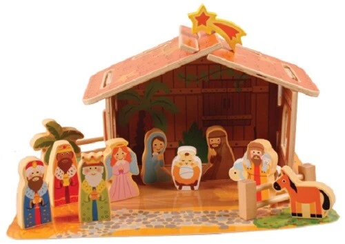 Niños Navidad Natividad Juego Navidad Escena 13 Figuras 6cm Multicolor Ornamento