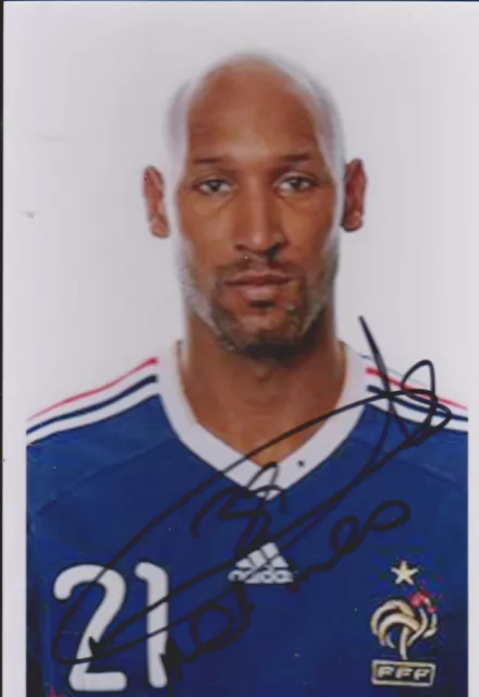 Football   Photo  Nicolas Anelka  Equipe De France  Signature Originale