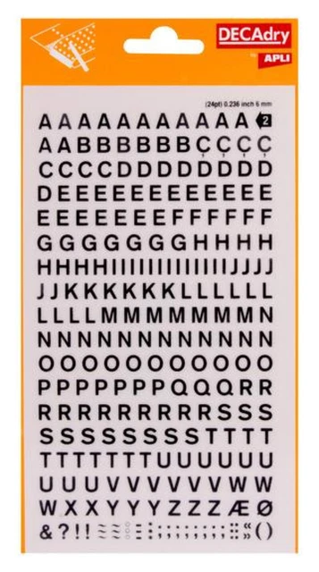 Planche De Transfert DECADRY N°11 – Lettres 2,5 Mm – À L'unité – Neuve