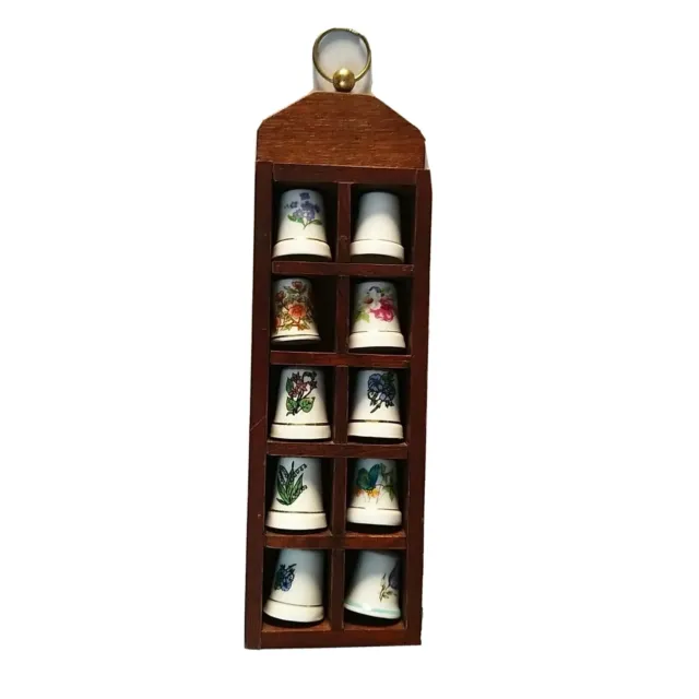 10 Vintage Porcelain Sewing Decorative Thimbles Display Flowers Collection