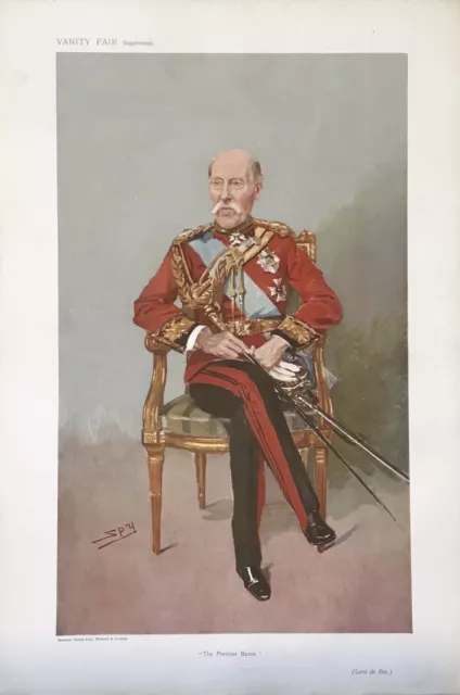 Original Vanity Fair Print 1907 ‘The Premier Baron’ Lord De Ros  -Military