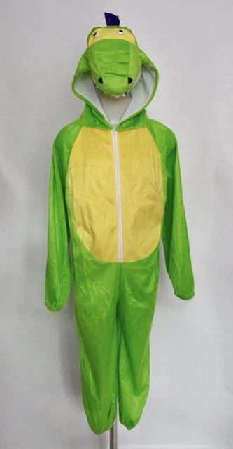 Costume drago verde bambini dinosauro coccodrillo alligatore abito elegante età 6 7 8
