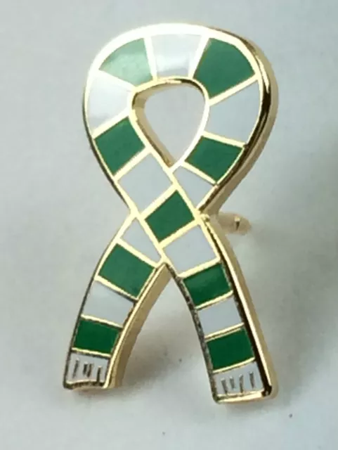 Green and White Bar Scarf Gold Plated Quality enamel lapel pin badge