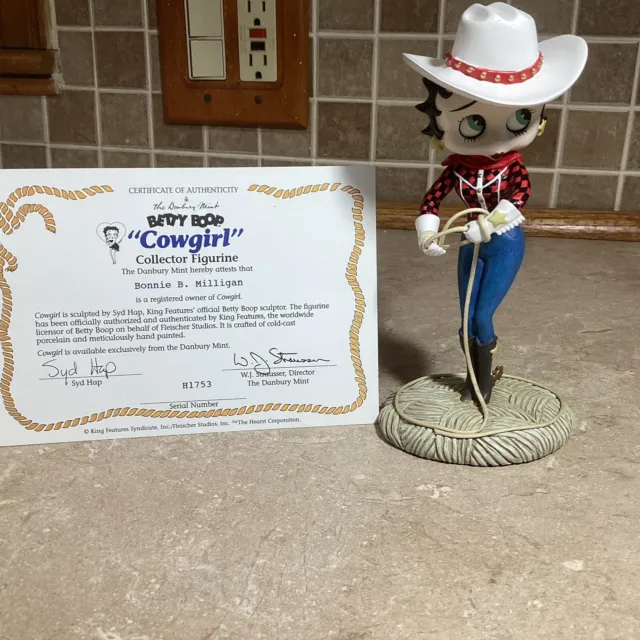 Danbury Mint Betty Boop COWGIRL  Collectors 7” Figurine With COA