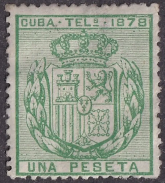 Spain Caribbean Colony Telegraph Stamp Barefoot #49 mint 1P 1878 cv $13.50