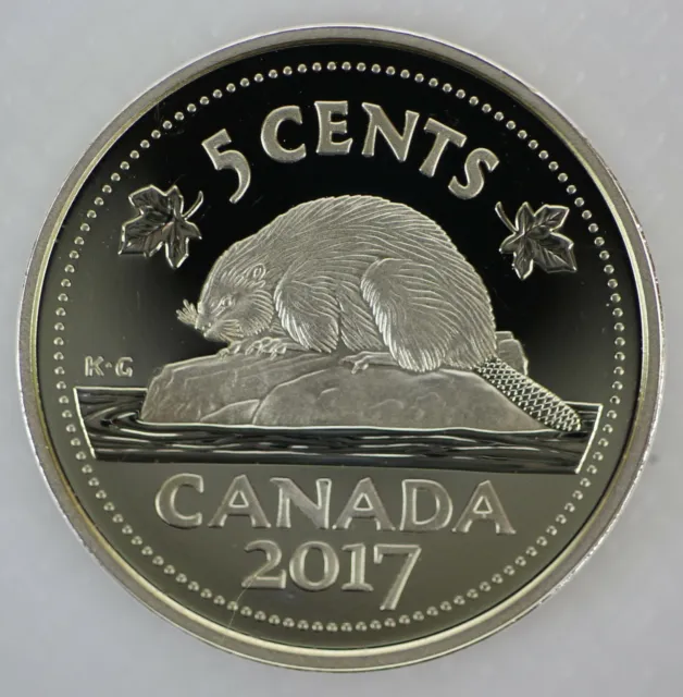 2017 Canada 5 Cents Nickel Proof 99.99% Silver Coin