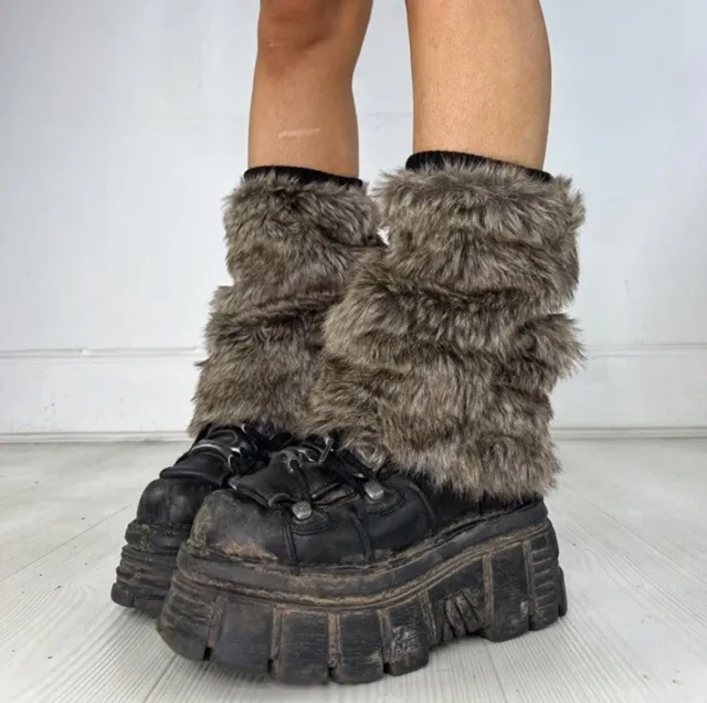 Women Girls Ruffle Flared Leg Warmers Knitted Warm Legging Socks Cute  Winter 