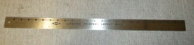 Vintage 24" Alvin Lifetime Printers Layout Stainless Typesetters Ruler