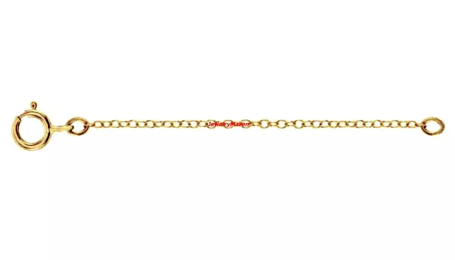 14k 1mm Cable Yellow Gold 4.5mm Spring Ring Clasp 2.25" Safety Chain Extender