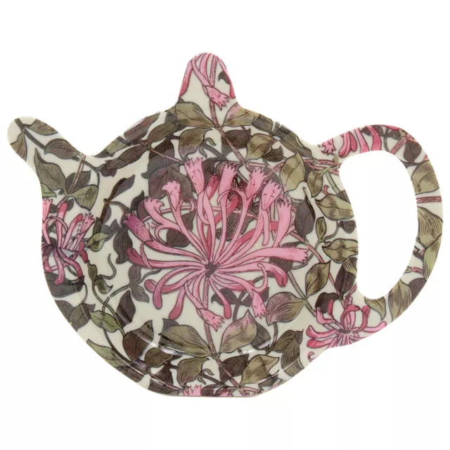Supporto bustina da tè ordinata caprifoglio rosa Morris riposo fiore floreale vintage