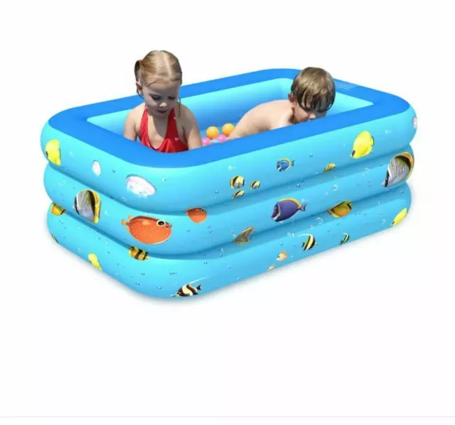 Large Kids Swimming Paddling Pool Inflatable Family Patio Garden Outdoor Tub new