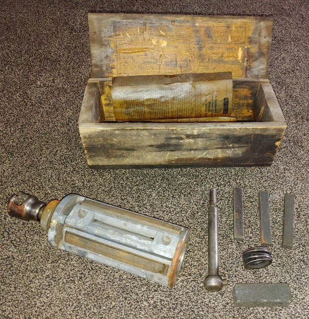 Vintage Hall-Toledo 2X Cylinder Hone with original wood box and instructions!