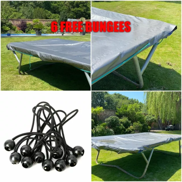 Tarpaulin 200gsm Heavy Duty Grey For Trampoline Waterproof Cover + 6 BUNGEES