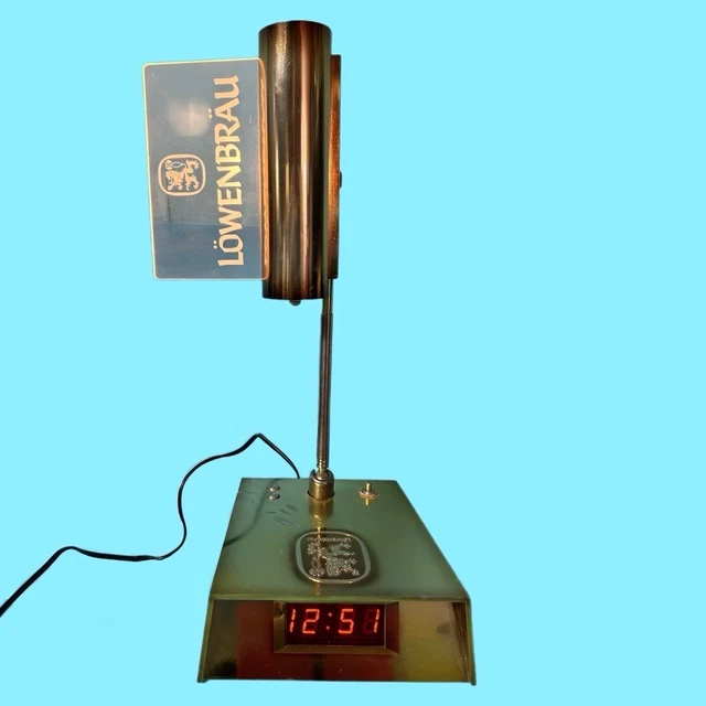 Vintage Lowenbrau Clock Lamp