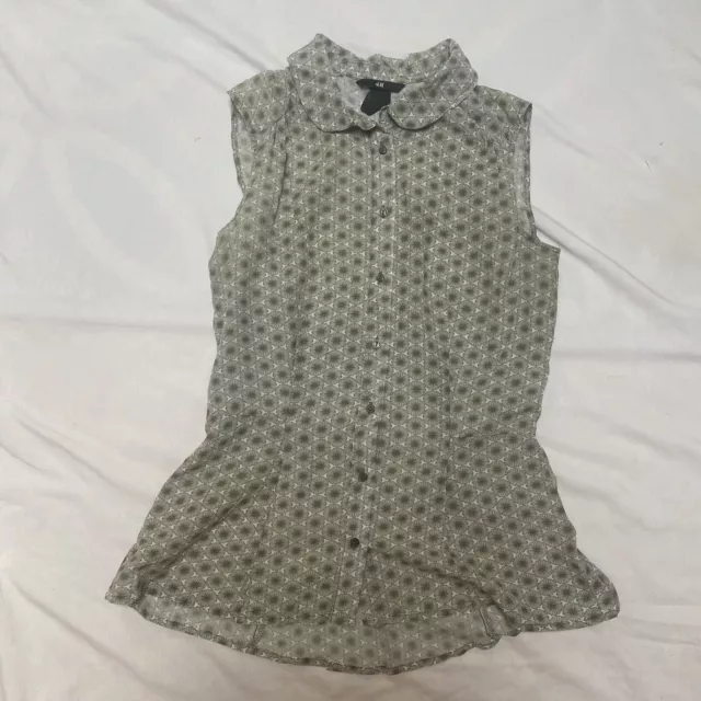 Camicia senza maniche vintage verde con bottoni, condizioni incredibili, XS