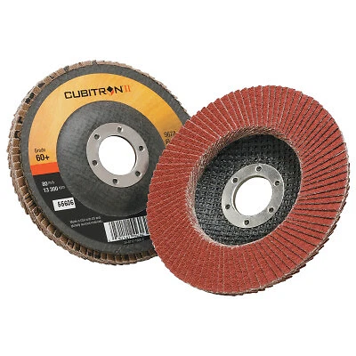 Cubitron Ii Flap Disc 967a, 4 1/2 In, 60 Grit, 7/8 in Arbor, 13,300 Rpm, Type 27