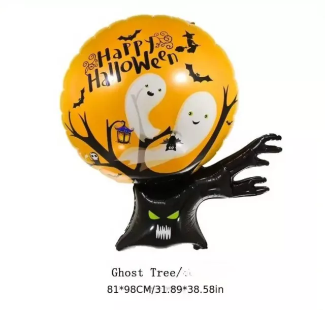 Happy Halloween Foil Balloon Large Helium Ghost Tree - Party Decor