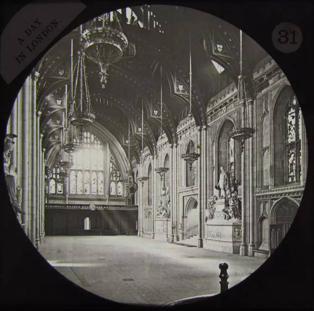 Glass Magic Lantern Slide INTERIOR OF THE GUILDHALL C1890 PHOTO LONDON