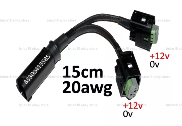 BMW DC Accessory Plug 15cm/20awg/2p via 83300413585 - R1200 R1250 GS XR RS RT
