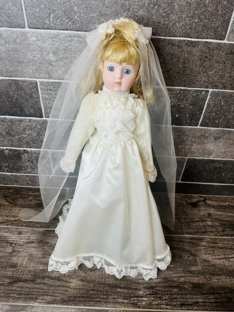 The Heritage Mint Collection Ltd. Bridal Porcelain Doll Wedding Bride 16”