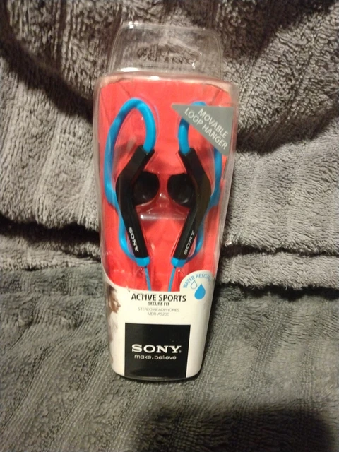Sony MDR-AS200 Active Sports Secure Fit Stereo Headphones Blue NEW SEALED RARE