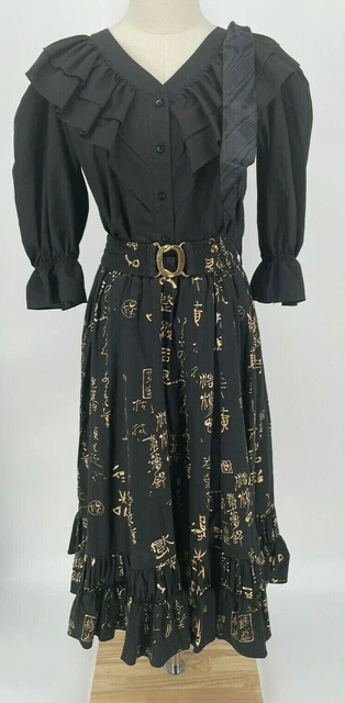 Great American Square Dance Company Skirt Malco Modes Blouse w/Belt & Tie Small