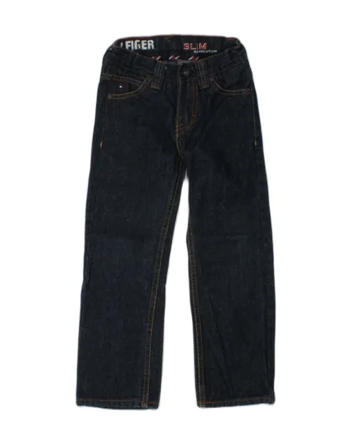 TOMMY HILFIGER Boys Slim Jeans 4-5 Years W22 L20 Navy Blue Cotton AP03
