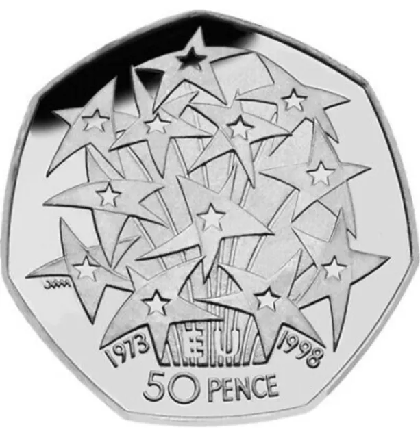 EU 1998 50p coin European Union 50 pence coin Commemorative Fifty Pence coin