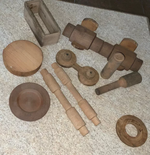 Antique Wood Mold Foundry Patterns & Salvage Pcs Lot of 10 , Crafts, Steampunk