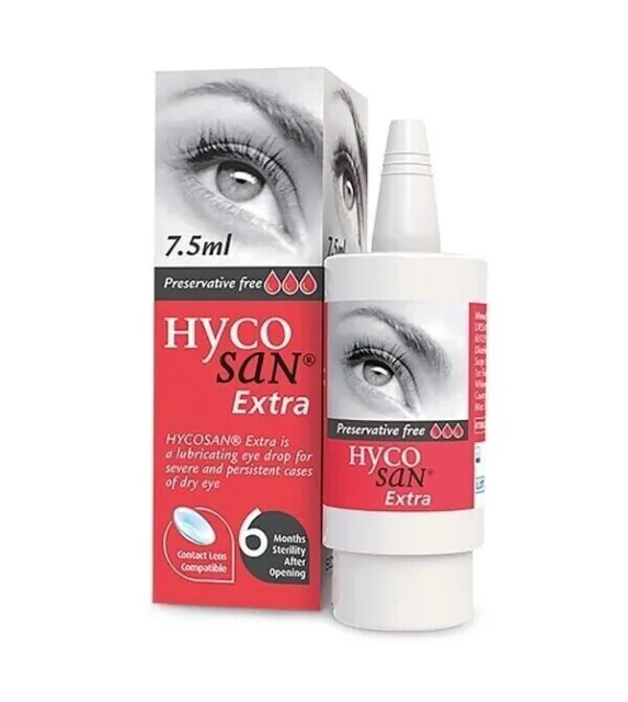 Hycosan Extra Preservative Free DRY Eye Drops Lubricating Eye Drops 7.5ml