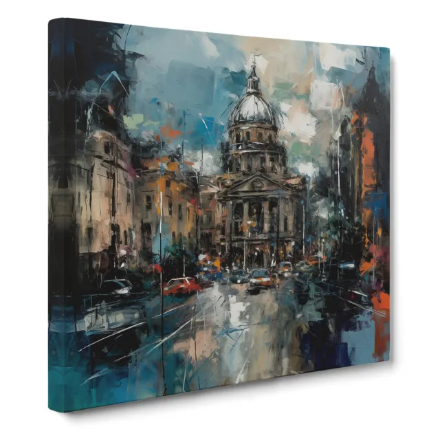 City Of Belfast Abstract Expressionism Canvas Wall Art Print Framed Home Decor