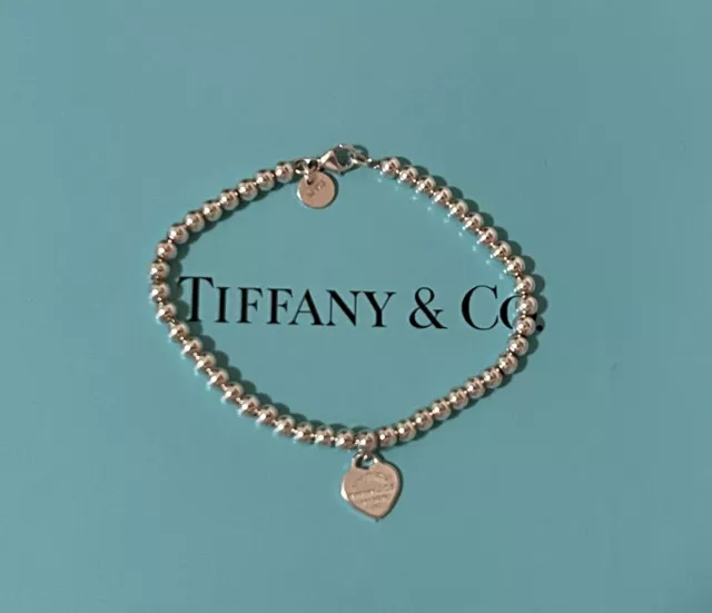 Tiffany & Co. Bracelet Return to Tiffany Mini Heart Tag Bead Ball Bracelet 7"