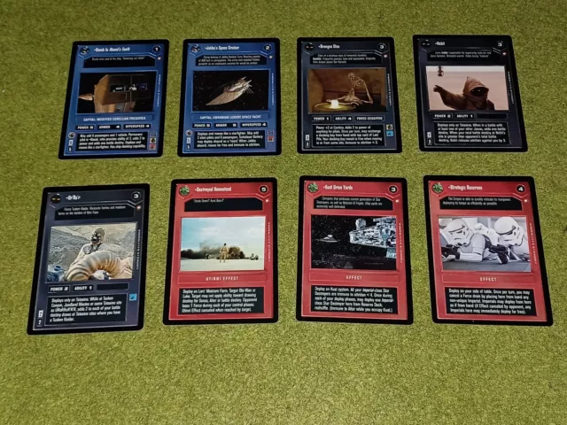STAR WARS CCG SPECIAL EDITION LOT OF EIGHT RARE CARDS inc. JABBA'S SPACE CRUISER