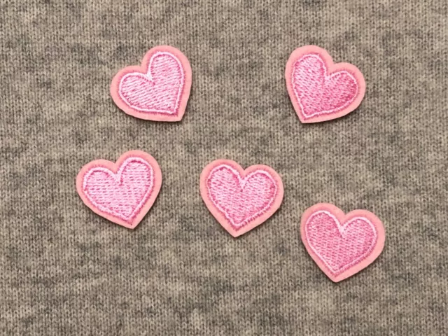 Ximkee Pack of 10 Shiny Heart Sequins Iron on Applique  Embroidered Patches-Pink